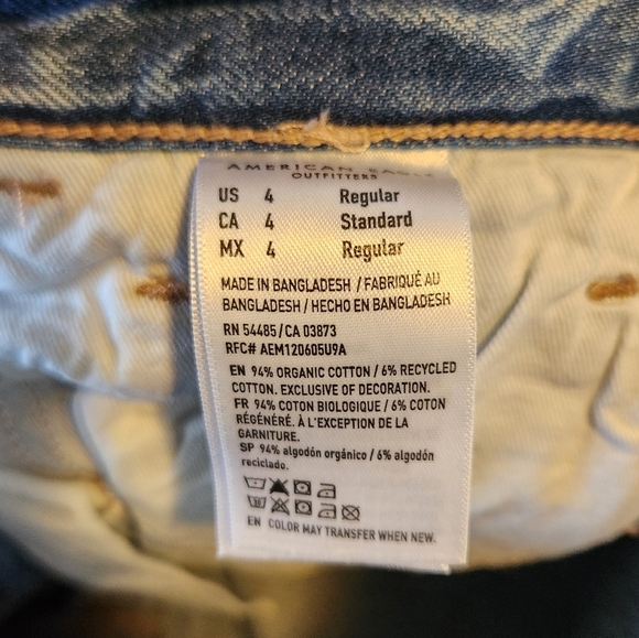 American Eagle AEO Mom Jeans Stretch 100% Cotton High Waisted Rise 90s Size 4 - Picture 8 of 12